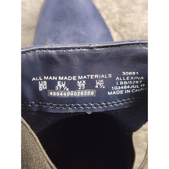 Attention Women’s Navy Suede Ankle Boots Block Heel Chelsea Size 6 - Picture 7 of 9